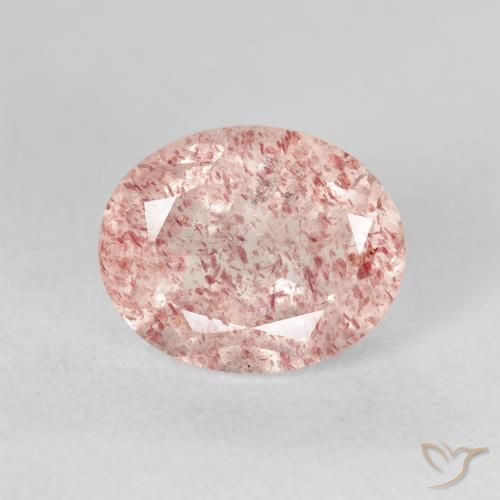 3.06ct 天然 ライトピンク ストロベリークォーツ, 楕円形, 透明