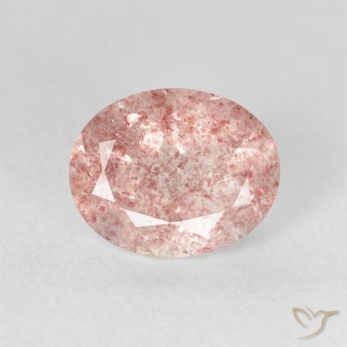 2.53ct 天然 ライトピンク ストロベリークォーツ, 楕円形, 透明