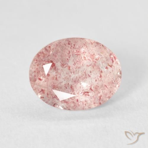 2.74ct 天然 ライトピンク ストロベリークォーツ, 楕円形, 透明