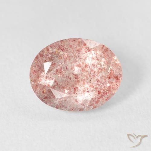2.31ct 天然 ライトピンク ストロベリークォーツ, 楕円形, 透明