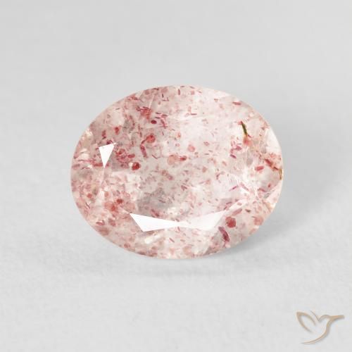 2.65ct 天然 ライトピンク ストロベリークォーツ, 楕円形, 透明