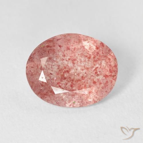 2.88ct 天然 ライトローズピンク ストロベリークォーツ, 楕円形, 透明