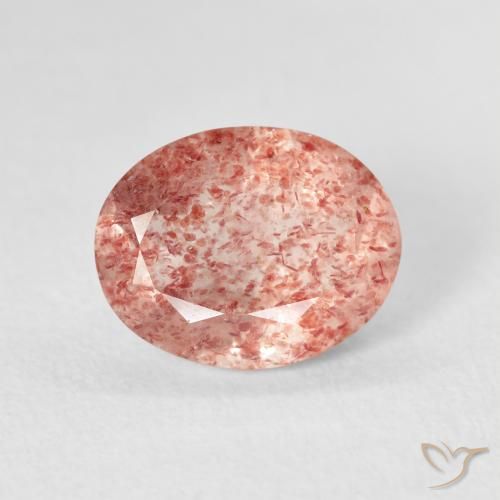 2.30ct 天然 Medium Light-Pink ストロベリークォーツ, 楕円形, 透明