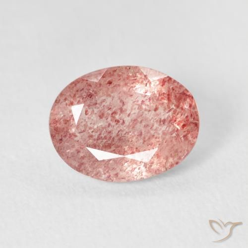2.44ct 天然 Medium Light-Pink ストロベリークォーツ, 楕円形, 透明