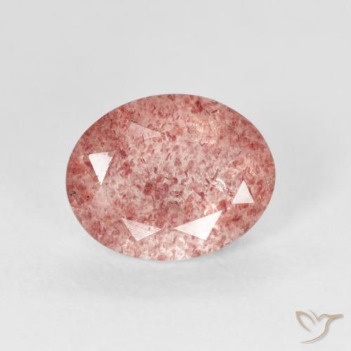 2.28ct 天然 赤みがかったピンク ストロベリークォーツ, 楕円形, 透明
