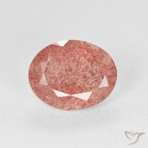 2.68ct 天然 ミディアムピンク ストロベリークォーツ, 楕円形, 透明