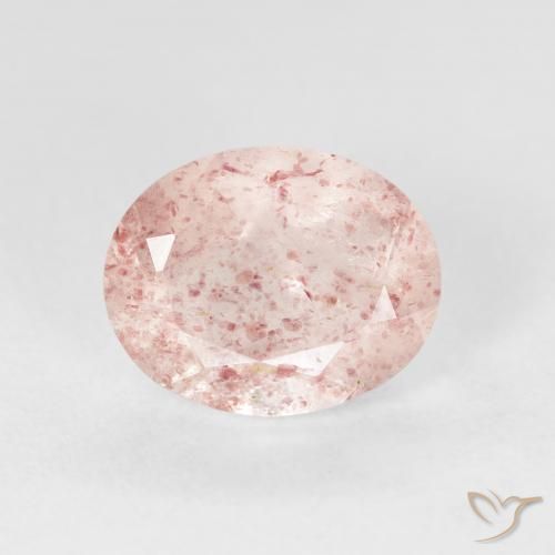 2.56ct 天然 ミディアムピンク ストロベリークォーツ, 楕円形, 透明