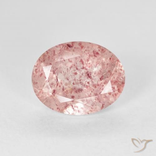 2.52ct 天然 ライトピンク ストロベリークォーツ, 楕円形, 透明