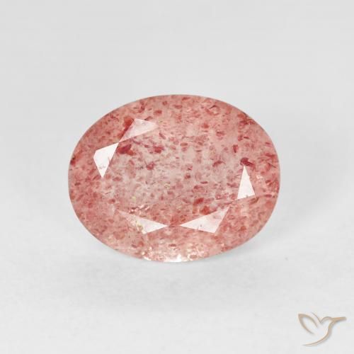 2.45ct 天然 ローズピンク ストロベリークォーツ, 楕円形, 透明