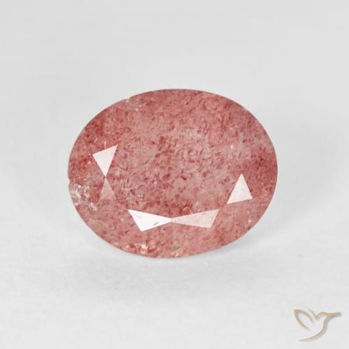 2.39ct 天然 ミディアムピンク ストロベリークォーツ, 楕円形, 透明