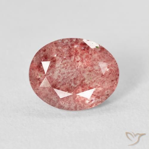 2.43ct 天然 ラズベリーピンク ストロベリークォーツ, 楕円形, 透明