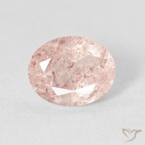 2.59ct 天然 非常に薄いピンク ストロベリークォーツ, 楕円形, 透明