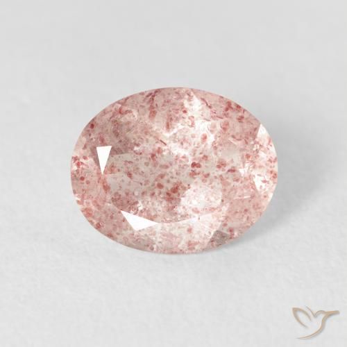 2.10ct 天然 ライトピンク ストロベリークォーツ, 楕円形, 透明