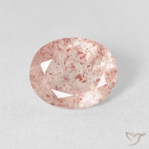 2.57ct 天然 ライトピンク ストロベリークォーツ, 楕円形, 透明