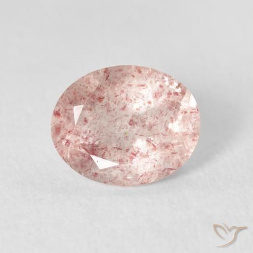 2.60ct 天然 ライトピンク ストロベリークォーツ, 楕円形, 透明