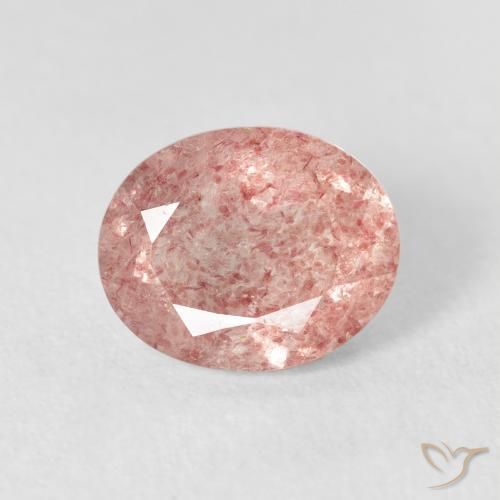 2.55ct 天然 ライトローズピンク ストロベリークォーツ, 楕円形, 透明
