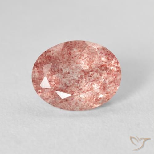 2.58ct 天然 ライトローズピンク ストロベリークォーツ, 楕円形, 透明