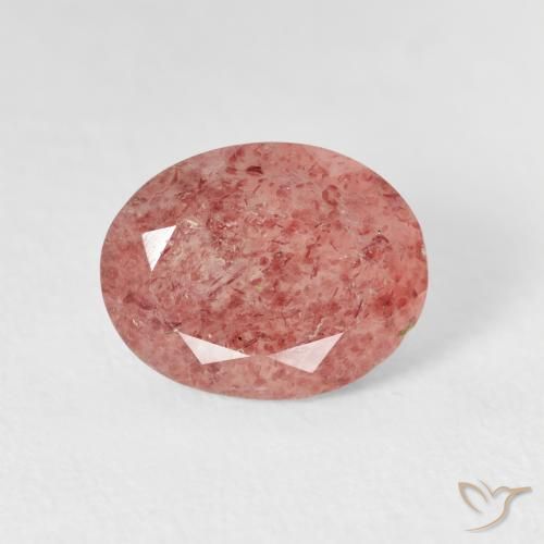 2.77ct 天然 ミディアムピンク ストロベリークォーツ, 楕円形, 透明