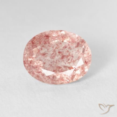 2.76ct 天然 アーシーピンク ストロベリークォーツ, 楕円形, 透明