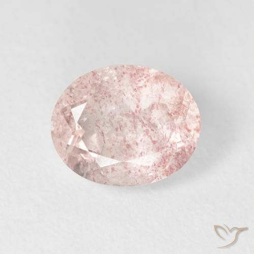 2.66ct 天然 ミディアムピンク ストロベリークォーツ, 楕円形, 透明
