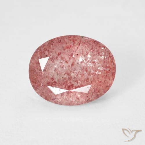 2.68ct 天然 ラズベリーピンク ストロベリークォーツ, 楕円形, 透明