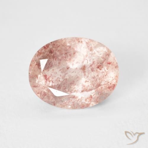 2.92ct 天然 オレンジピンク ストロベリークォーツ, 楕円形, 透明
