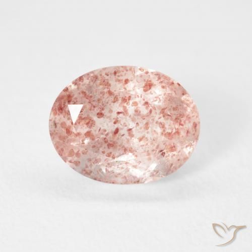 2.70ct 天然 アーシーピンク ストロベリークォーツ, 楕円形, 透明