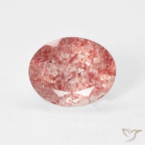 2.53ct 天然 明るいピンク ストロベリークォーツ, 楕円形, 透明