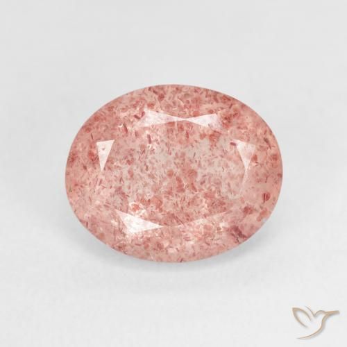 3.62ct 天然 ローズピンク ストロベリークォーツ, 楕円形, 透明