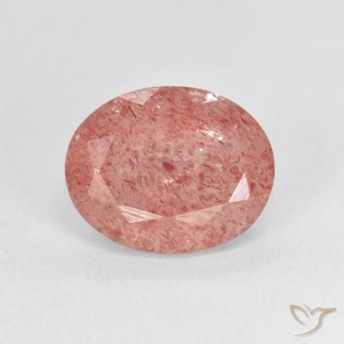 2.80ct 天然 ミディアムピンク ストロベリークォーツ, 楕円形, 透明