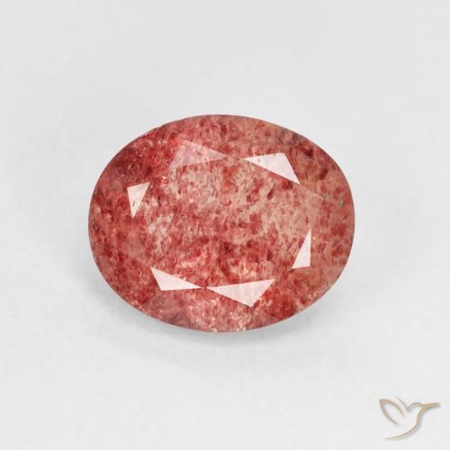 2.44ct 天然 赤みがかったピンク ストロベリークォーツ, 楕円形, 透明