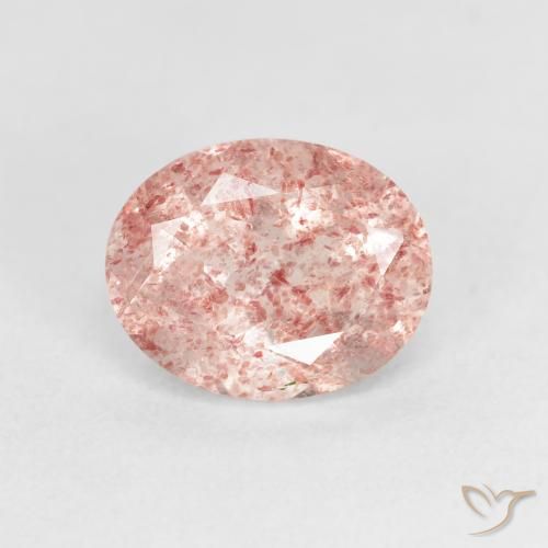 2.56ct 天然 ライトローズピンク ストロベリークォーツ, 楕円形, 透明