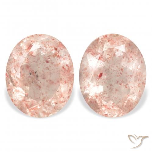 6.89ctw 天然 Light Grapefruit Pink ストロベリークォーツ, 楕円形, 透明