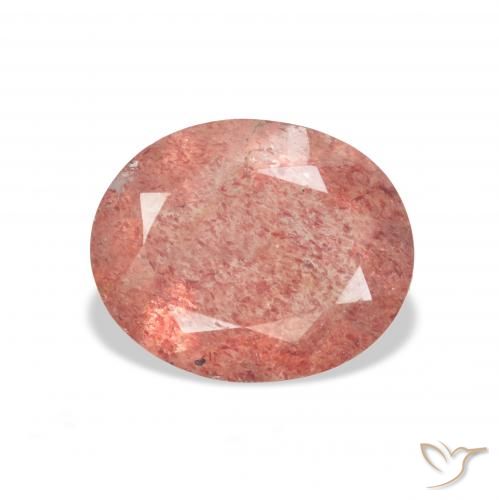 3.26ct 天然 ミディアムピンク ストロベリークォーツ, 楕円形, 透明