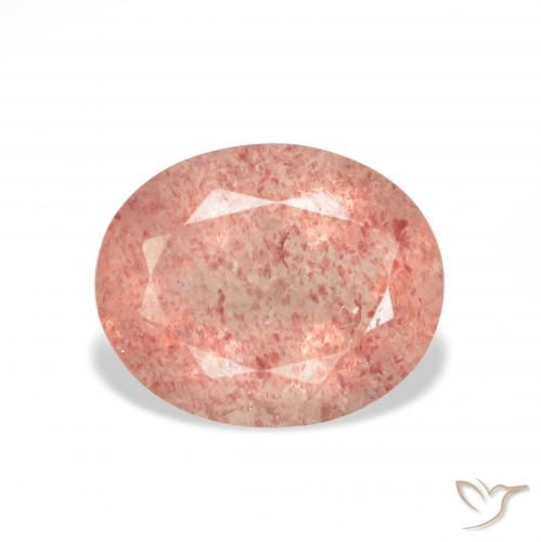 3.38ct 天然 ラズベリーピンク ストロベリークォーツ, 楕円形, 透明