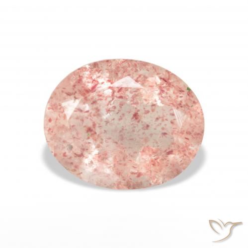 3.55ct 天然 ライトピンク ストロベリークォーツ, 楕円形, 透明