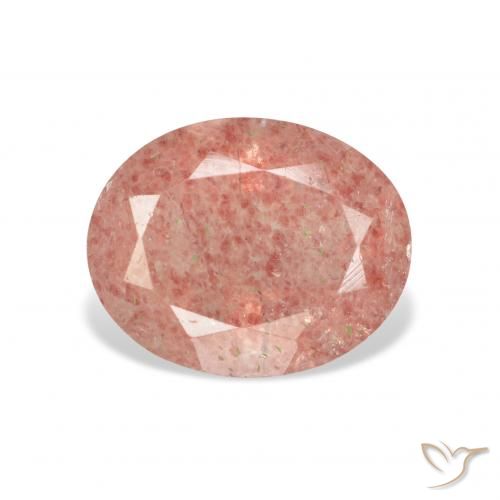 3.16ct 天然 ミディアムピンク ストロベリークォーツ, 楕円形, 透明