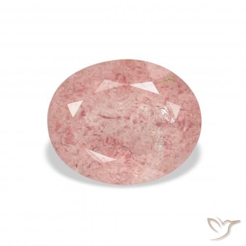 3.49ct 天然 ライトピンク ストロベリークォーツ, 楕円形, 透明