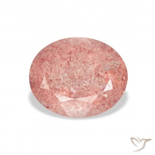 3.45ct 天然 Medium Light-Pink ストロベリークォーツ, 楕円形, 透明