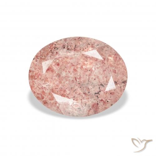 3.43ct 天然 ライトピンク ストロベリークォーツ, 楕円形, 透明
