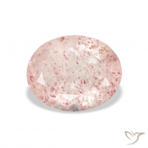 2.82ct 天然 ミディアムピンク ストロベリークォーツ, 楕円形, 透明