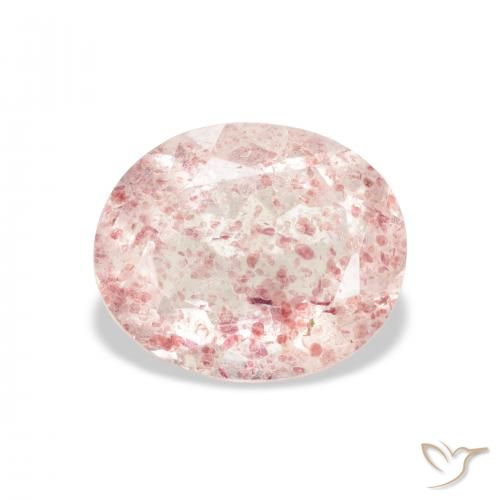 3.35ct 天然 アーシーピンク ストロベリークォーツ, 楕円形, 透明