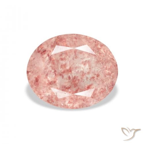 4.04ct 天然 ミディアムピンク ストロベリークォーツ, 楕円形, 透明