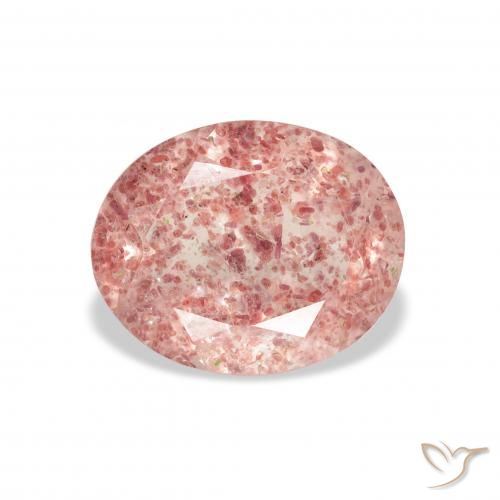 2.98ct 天然 ライトローズピンク ストロベリークォーツ, 楕円形, 透明