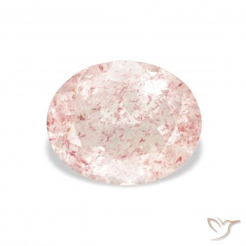 3.32ct 天然 オレンジピンク ストロベリークォーツ, 楕円形, 透明