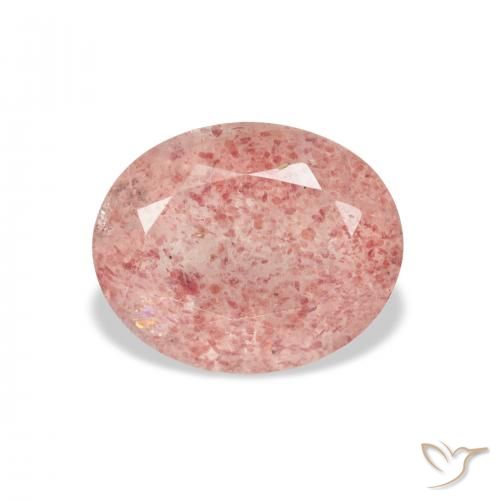 3.58ct 天然 Medium Light-Pink ストロベリークォーツ, 楕円形, 透明