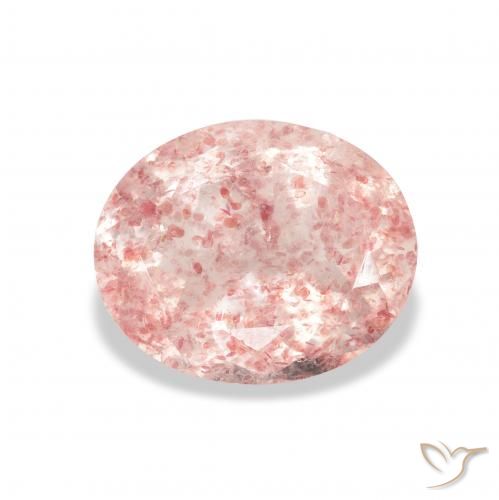 3.65ct 天然 ライトピンク ストロベリークォーツ, 楕円形, 透明
