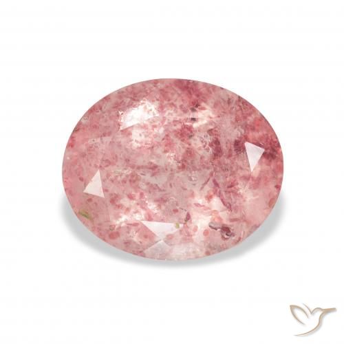 3.50ct 天然 ライトピンク ストロベリークォーツ, 楕円形, 透明