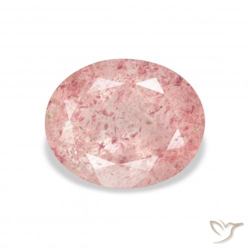 3.54ct 天然 薄いホットピンク ストロベリークォーツ, 楕円形, 透明