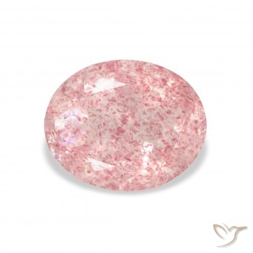 3.41ct 天然 ライトピンク ストロベリークォーツ, 楕円形, 透明